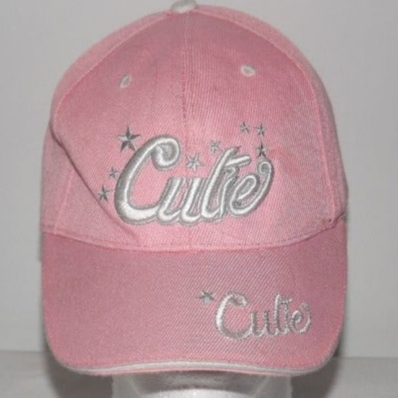 Accessories - Pink " Cutie" Baseball/Trucker Adjustable Cap  #0035